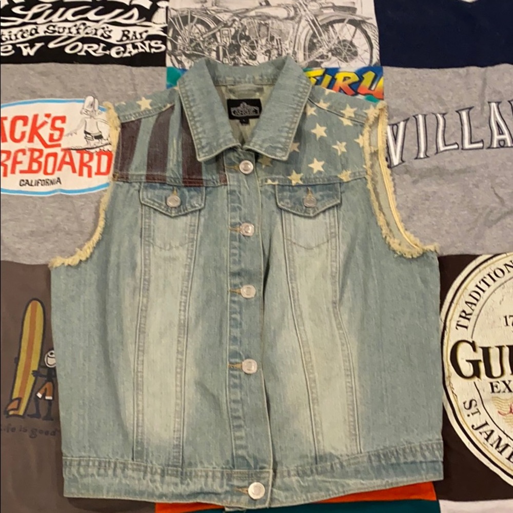 Jean Jacket Vest, Size Large